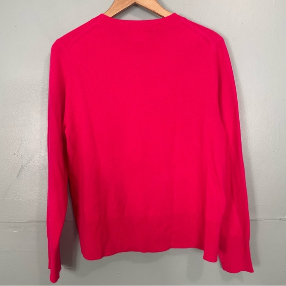 JCrew Cashmere Sweater Classic Fit Crewneck Pink Fuchsia Magenta Women Sz Large - Picture 9 of 11